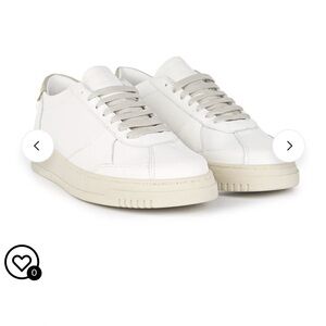 MONTEZEMOLO Men's White Calf Leather Tennis Court Sneakers Size 7